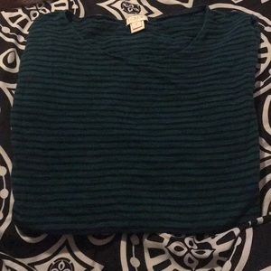 J. Crew black and dark blue long sleeve top.